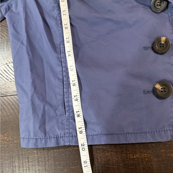 Caslon Cropped Trench Jacket Blue Cotton Utility Coat M - Picture 6 of 9